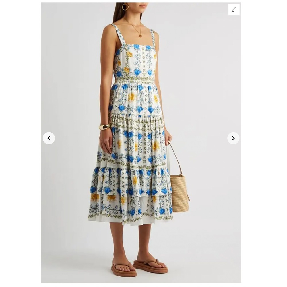 borgo de nor daniela IMPERFECT floral-print cotton midi dress - size 8 - Picture 14 of 14